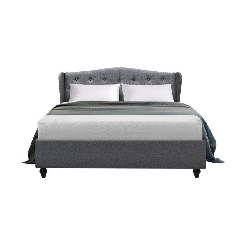 Artiss Pier Bed Frame Fabric - Grey Double - John Cootes