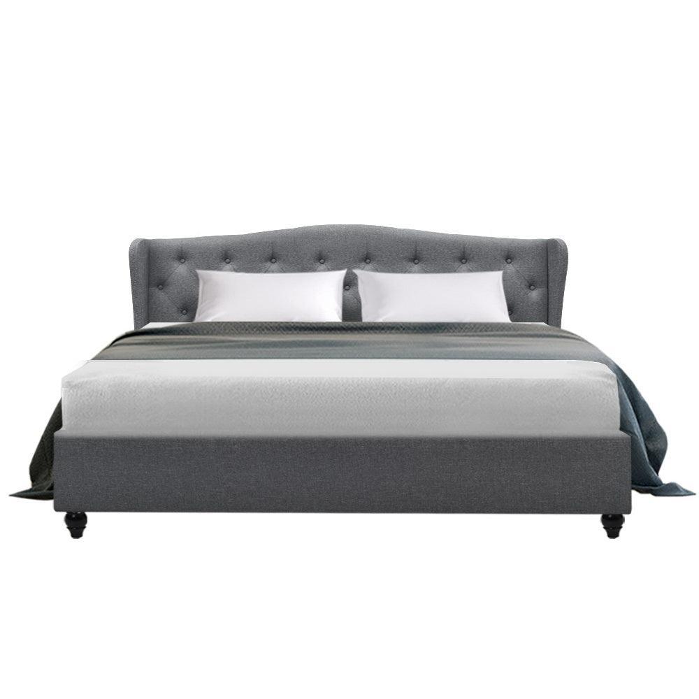 Artiss Pier Bed Frame Fabric - Grey King - John Cootes