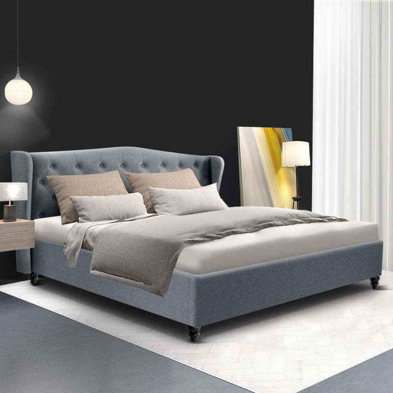 Artiss Pier Bed Frame Fabric - Grey King - John Cootes