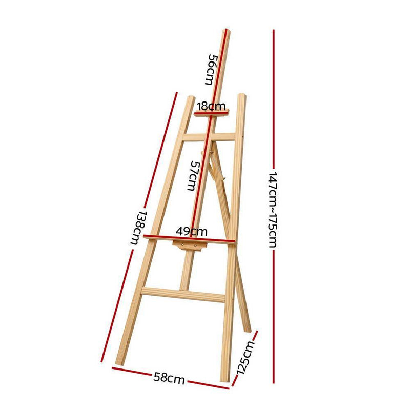 Artiss Pine Wood Easel Art Display Painting Shop Tripod Stand Wedding 175cm - John Cootes