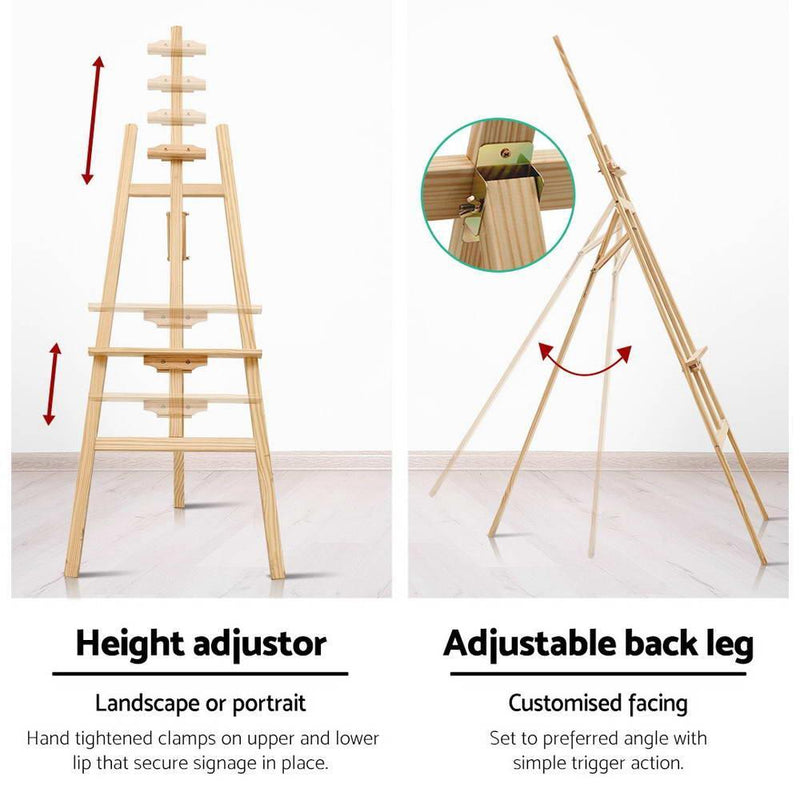 Artiss Pine Wood Easel Art Display Painting Shop Tripod Stand Wedding 175cm - John Cootes