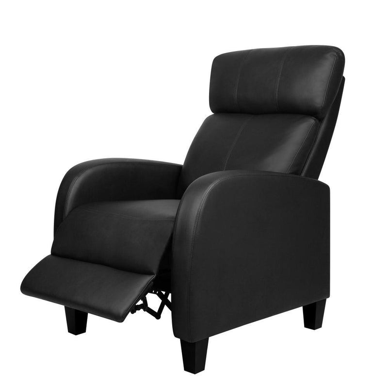 Artiss PU Leather Reclining Armchair - Black - John Cootes