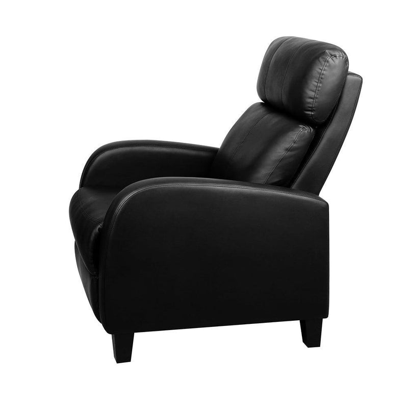 Artiss PU Leather Reclining Armchair - Black - John Cootes