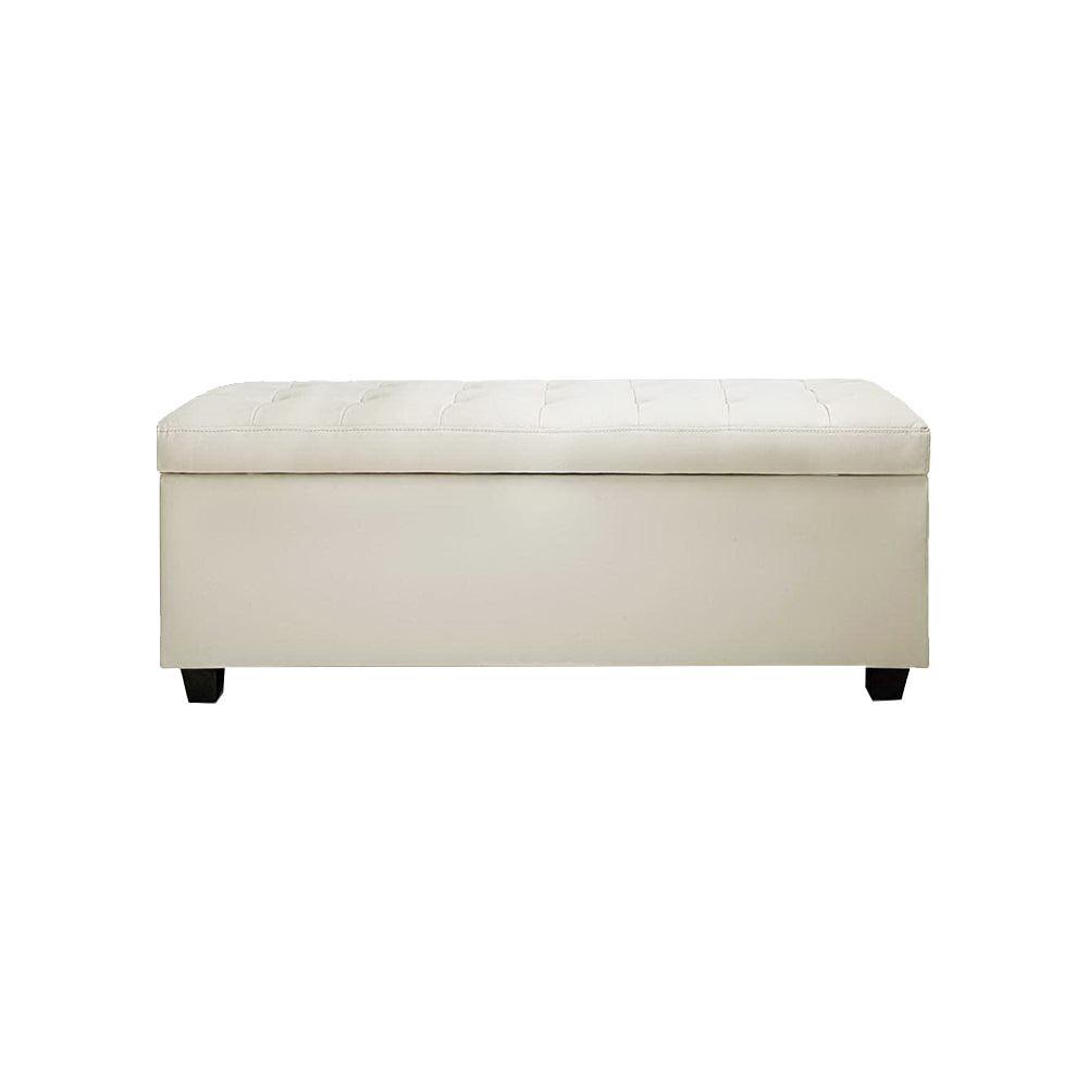 Artiss PU Leather Storage Ottoman - Cream - John Cootes