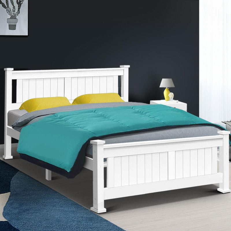 Artiss Queen Size Wooden Bed Frame Kids Adults Timber - John Cootes