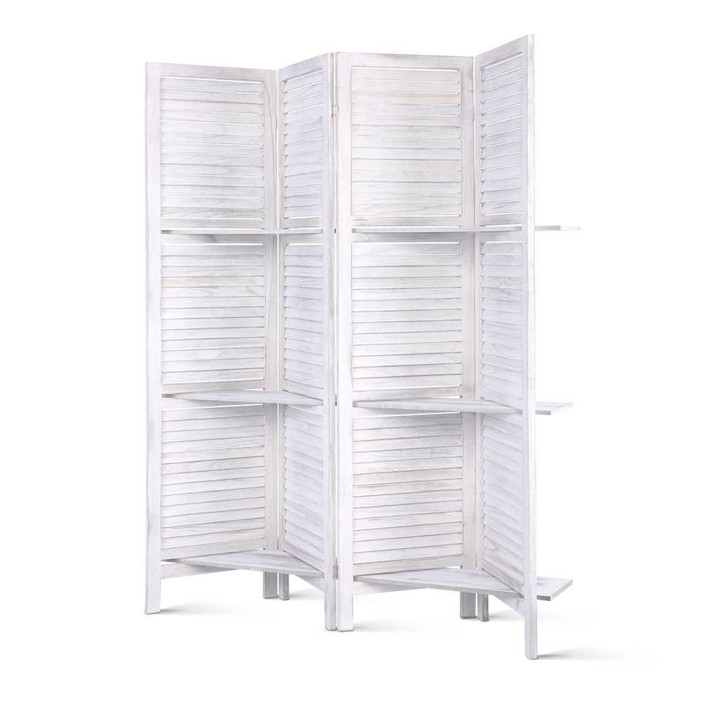 Artiss Room Divider Privacy Screen Foldable Partition Stand 4 Panel White - John Cootes