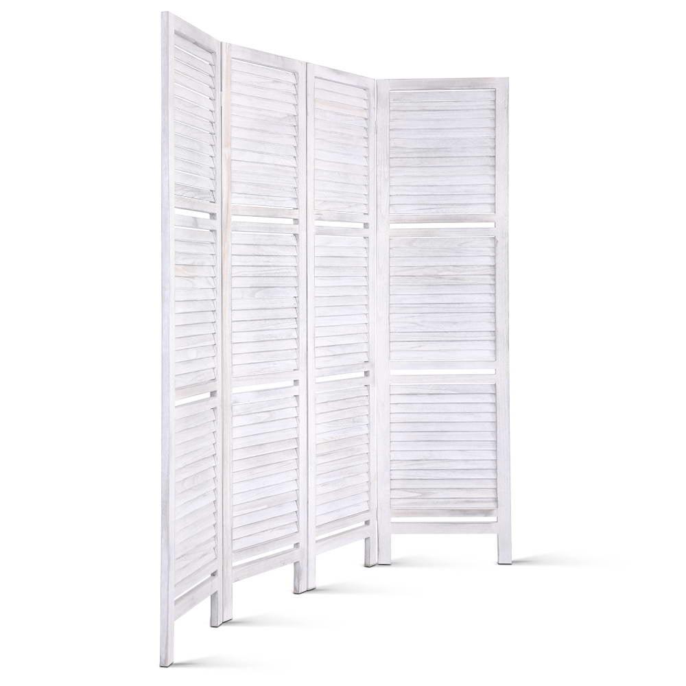 Artiss Room Divider Privacy Screen Foldable Partition Stand 4 Panel White - John Cootes