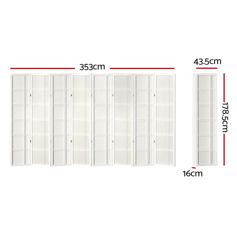 Artiss Room Divider Screen Privacy Wood Dividers Stand 8 Panel Nova White - John Cootes