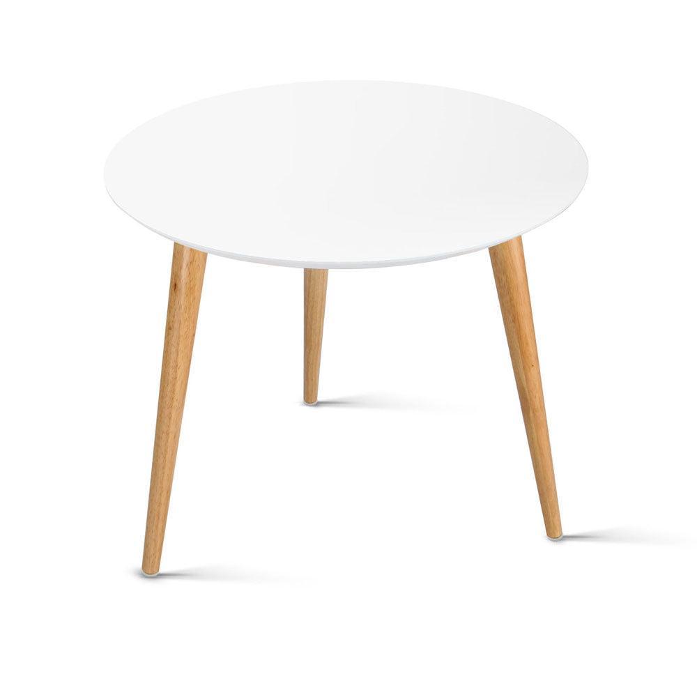 Artiss Round Side Table - White - John Cootes