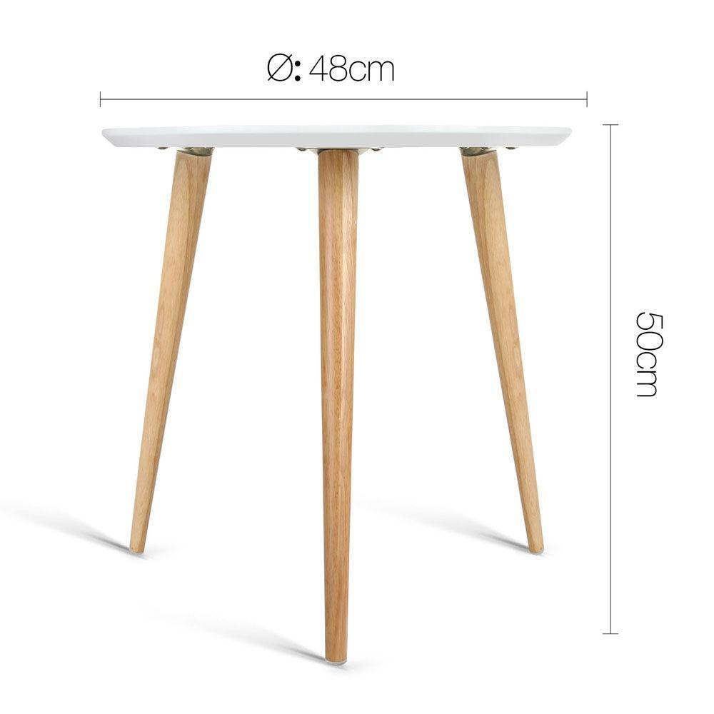 Artiss Round Side Table - White - John Cootes