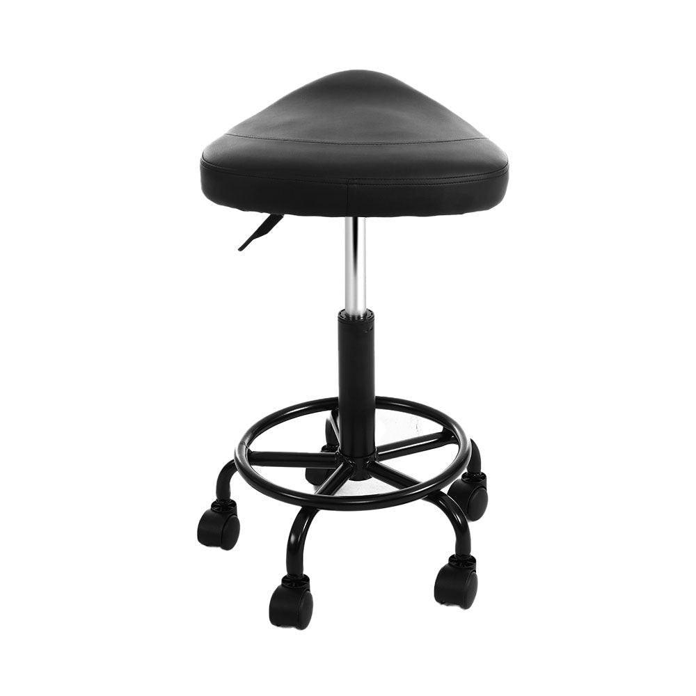 Artiss Saddle Stool Salon Chair Black Swivel Beauty Barber Hairdressing Gas Lift - John Cootes