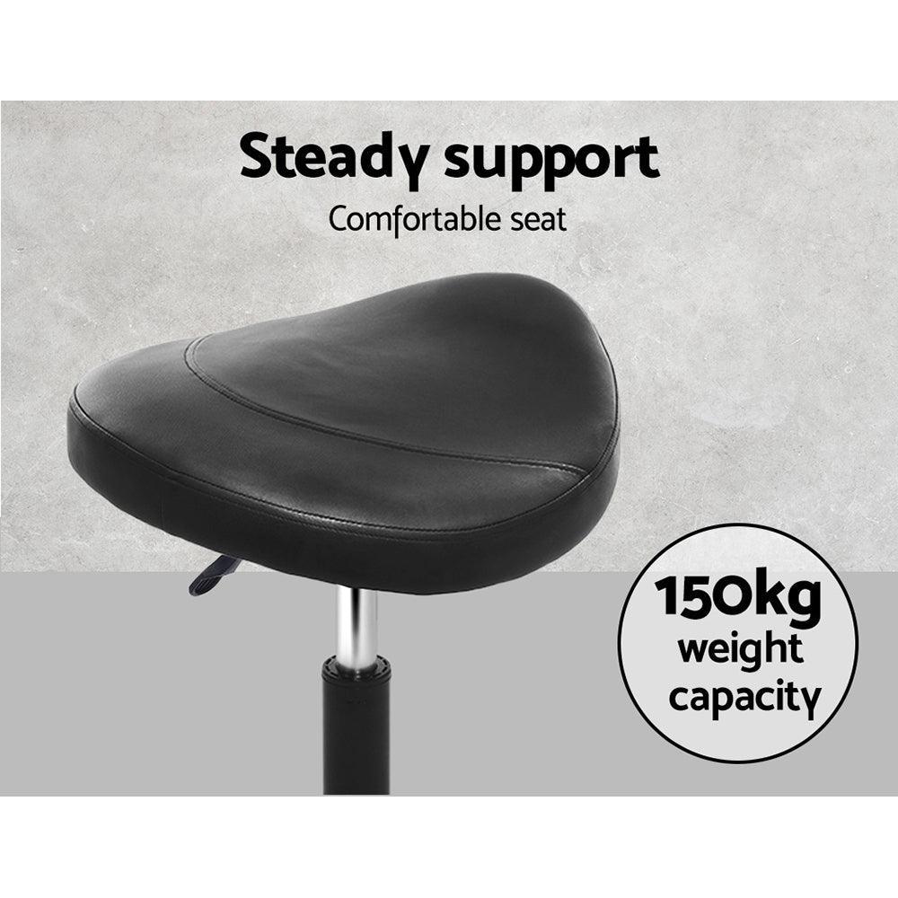 Artiss Saddle Stool Salon Chair Black Swivel Beauty Barber Hairdressing Gas Lift - John Cootes