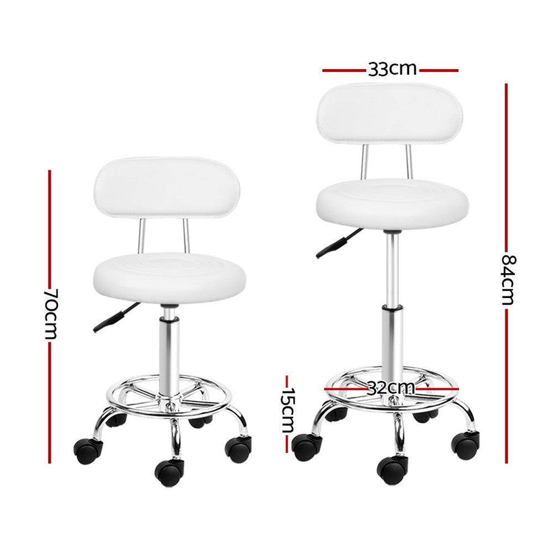 Artiss Salon Stool Swivel Barber Chair Backrest Hairdressing Hydraulic Height - John Cootes