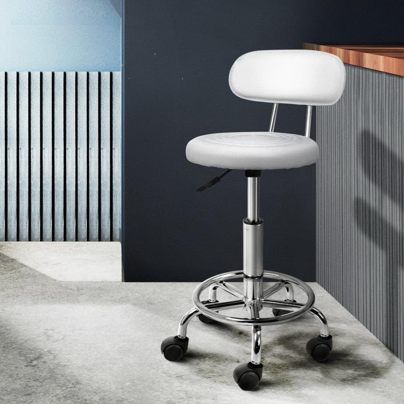 Artiss Salon Stool Swivel Barber Chair Backrest Hairdressing Hydraulic Height - John Cootes