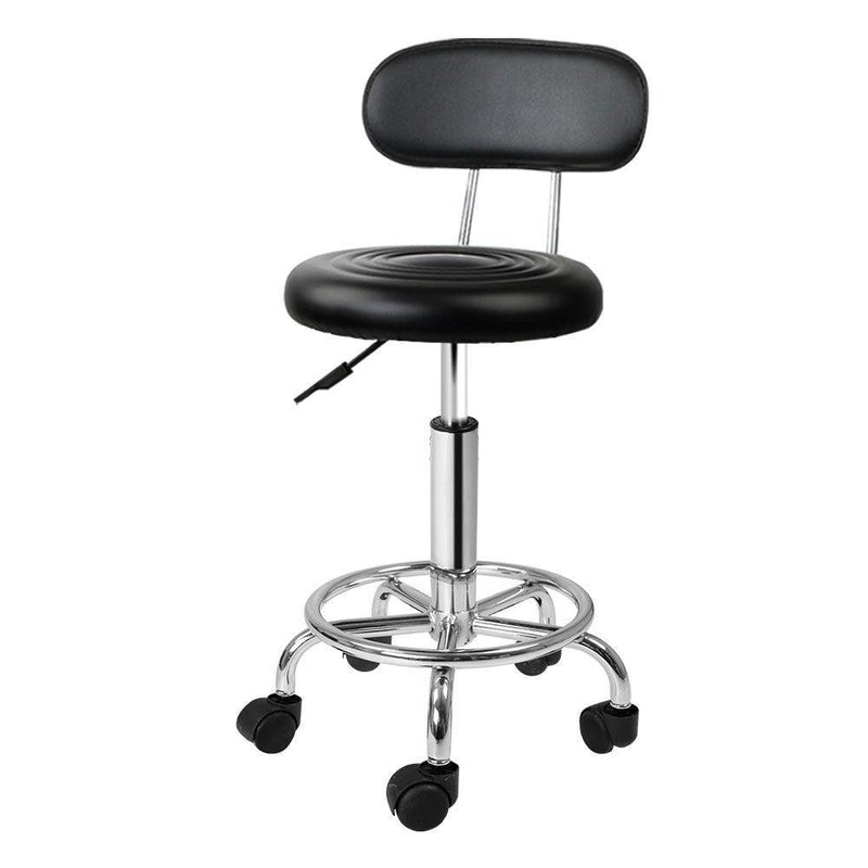 Artiss Salon Stool Swivel Chair Backrest Barber Hairdressing Hydraulic Height - John Cootes