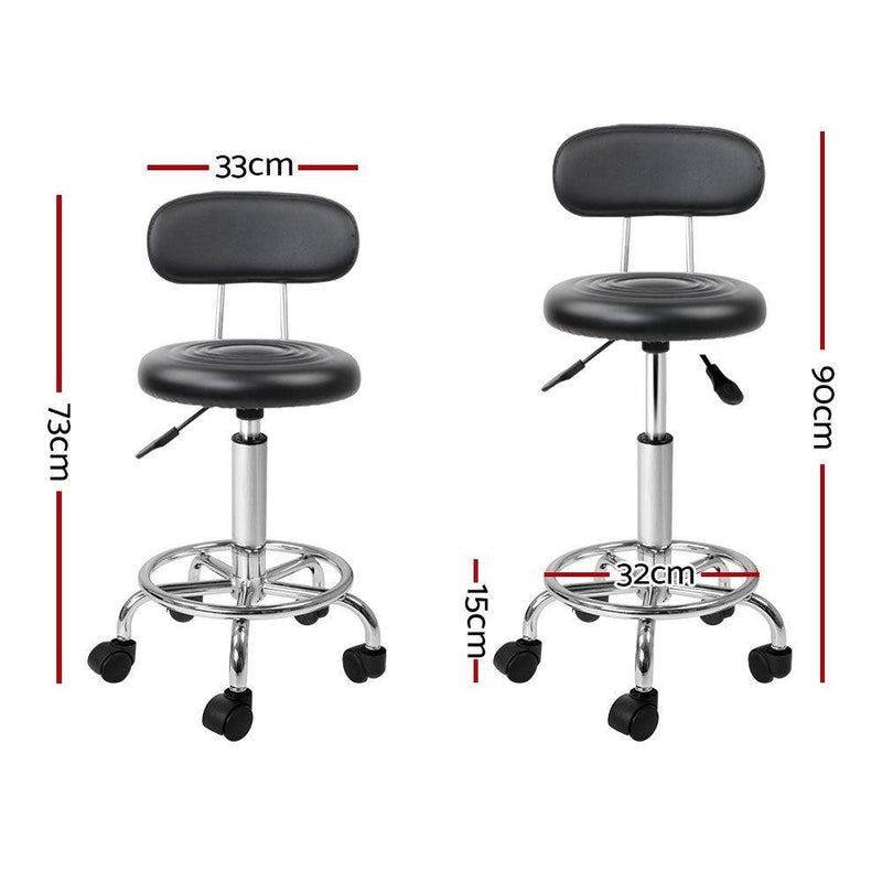 Artiss Salon Stool Swivel Chair Backrest Barber Hairdressing Hydraulic Height - John Cootes