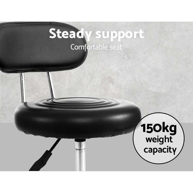 Artiss Salon Stool Swivel Chair Backrest Barber Hairdressing Hydraulic Height - John Cootes