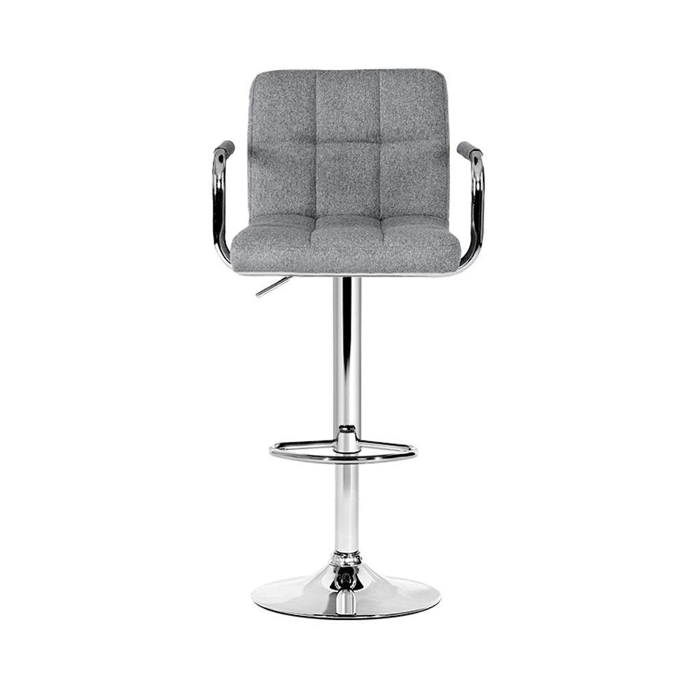 Artiss Set of 2 Bar Stools Gas lift Swivel - Steel and Grey - John Cootes