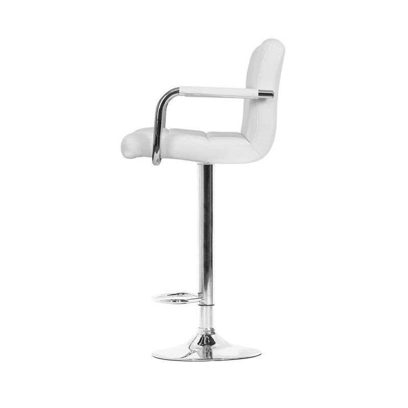 Artiss Set of 2 Bar Stools Gas lift Swivel - Steel and White - John Cootes