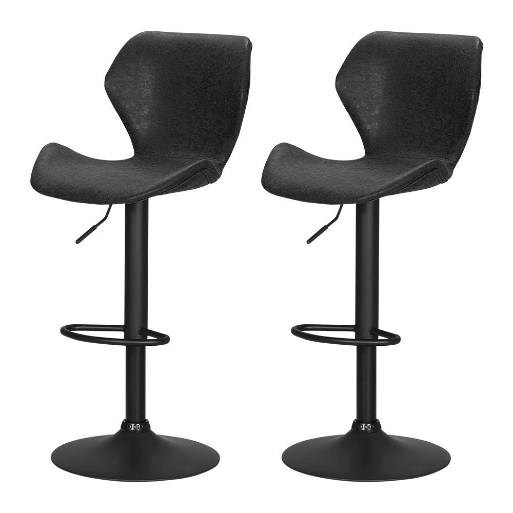 Artiss Set of 2 Bar Stools Kitchen Stool Chairs Metal Barstool Swivel Black Frawley - John Cootes