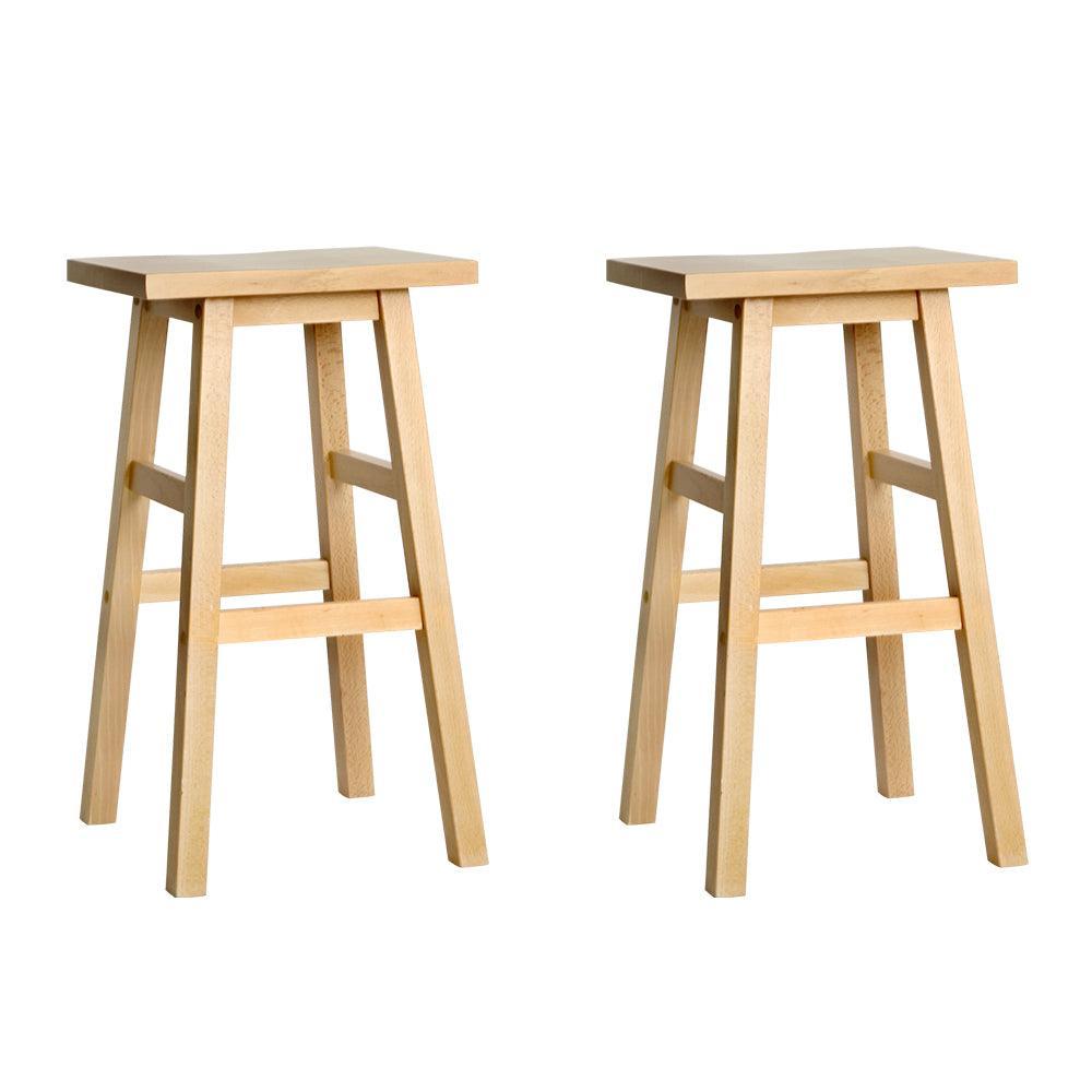 Artiss Set of 2 Beech Wood Bar Stools - Natural - John Cootes