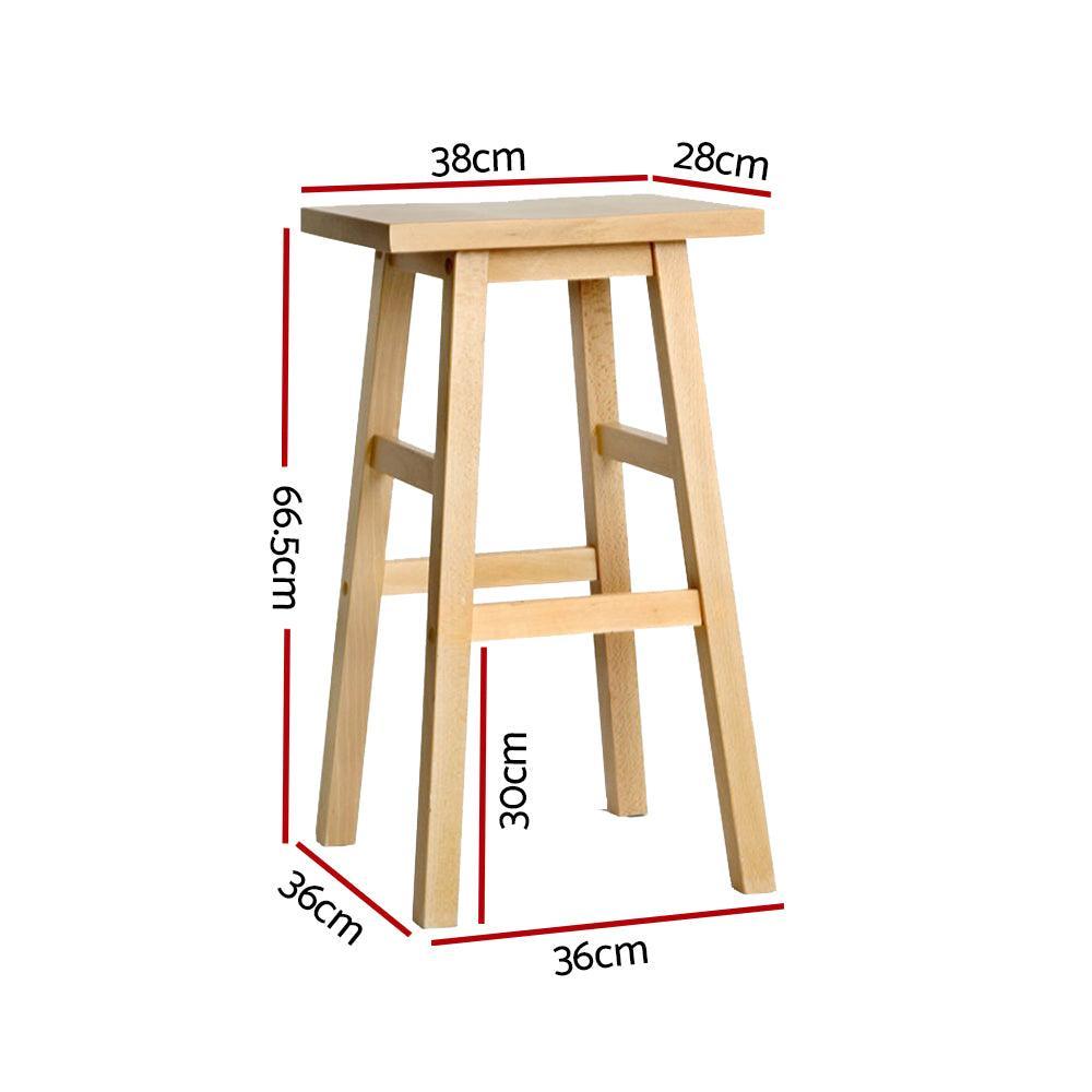 Artiss Set of 2 Beech Wood Bar Stools - Natural - John Cootes