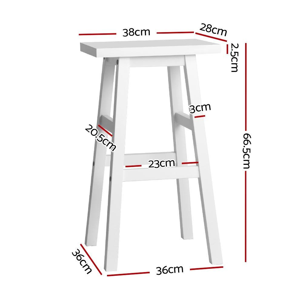 Artiss Set of 2 Beech Wood Bar Stools - White - John Cootes