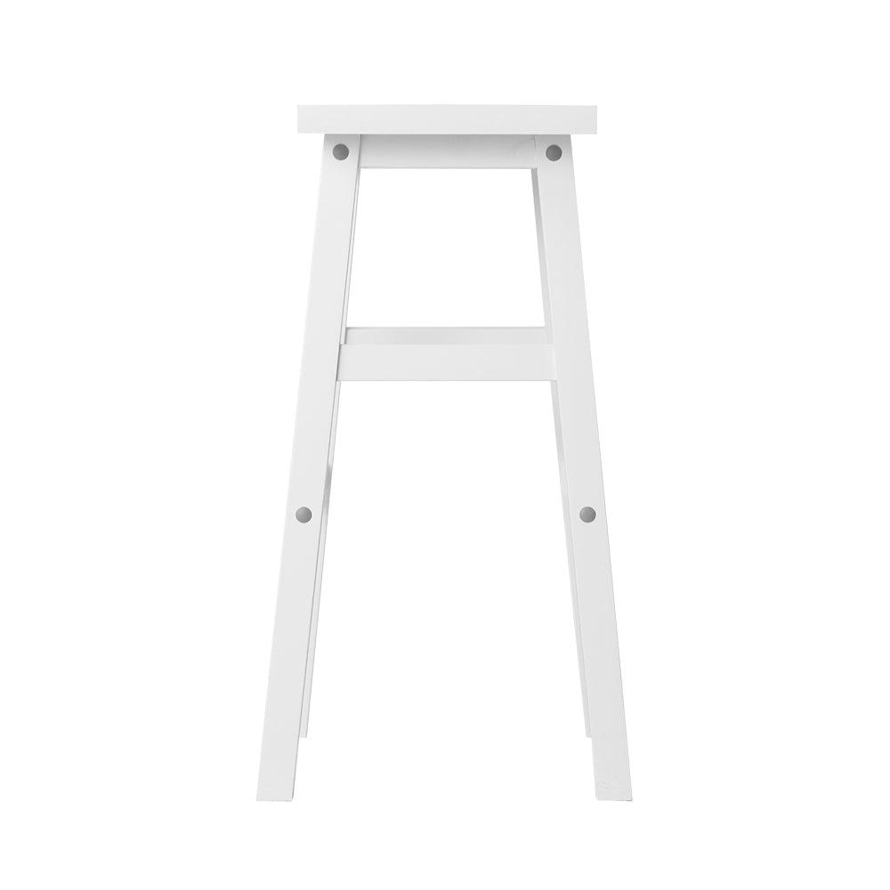 Artiss Set of 2 Beech Wood Bar Stools - White - John Cootes