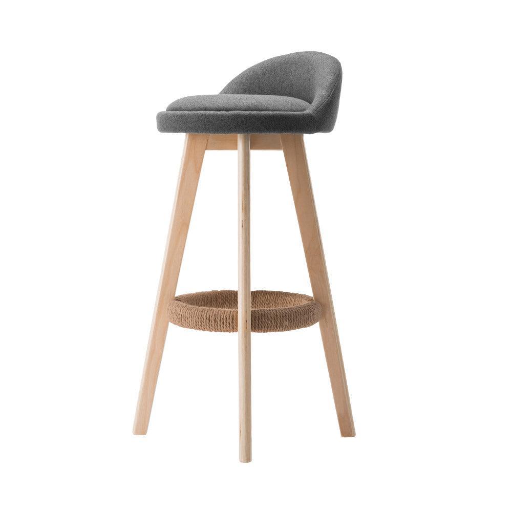 Artiss Set of 2 Fabric Backrest Bar Stools - Grey - John Cootes