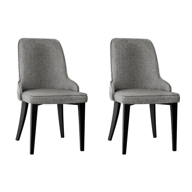 Artiss Set of 2 Fabric Dining Chairs - Grey - John Cootes