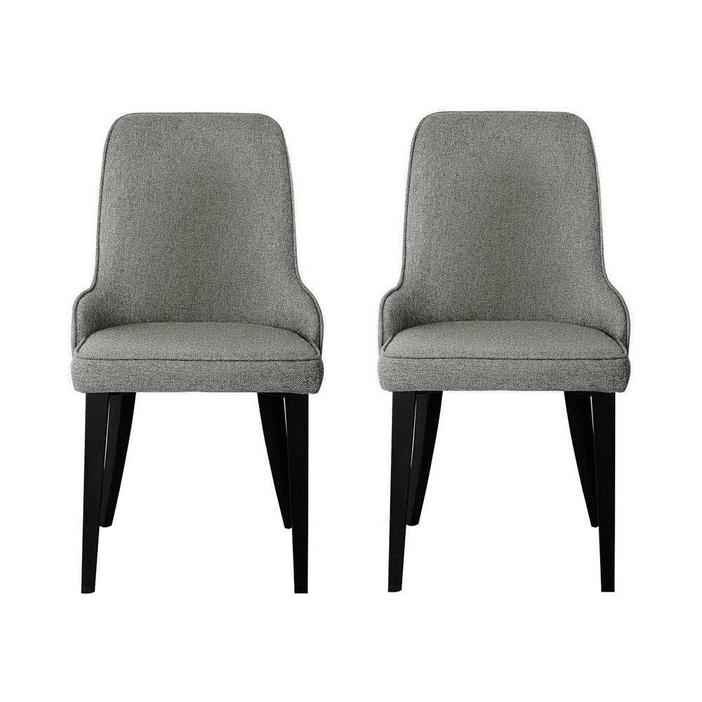 Artiss Set of 2 Fabric Dining Chairs - Grey - John Cootes