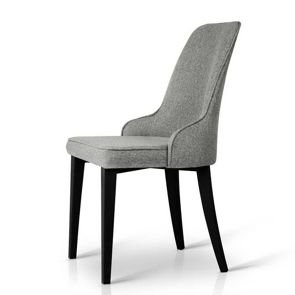 Artiss Set of 2 Fabric Dining Chairs - Grey - John Cootes