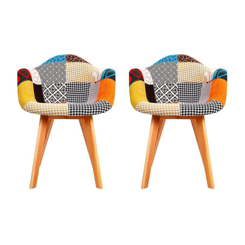 Artiss Set of 2 Fabric Dining Chairs - John Cootes