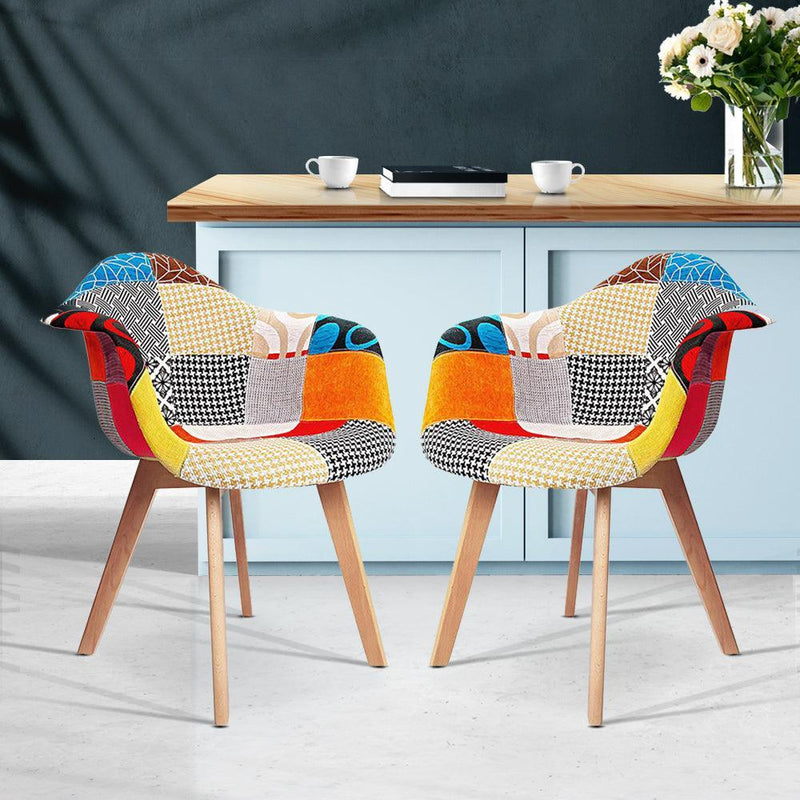 Artiss Set of 2 Fabric Dining Chairs - John Cootes