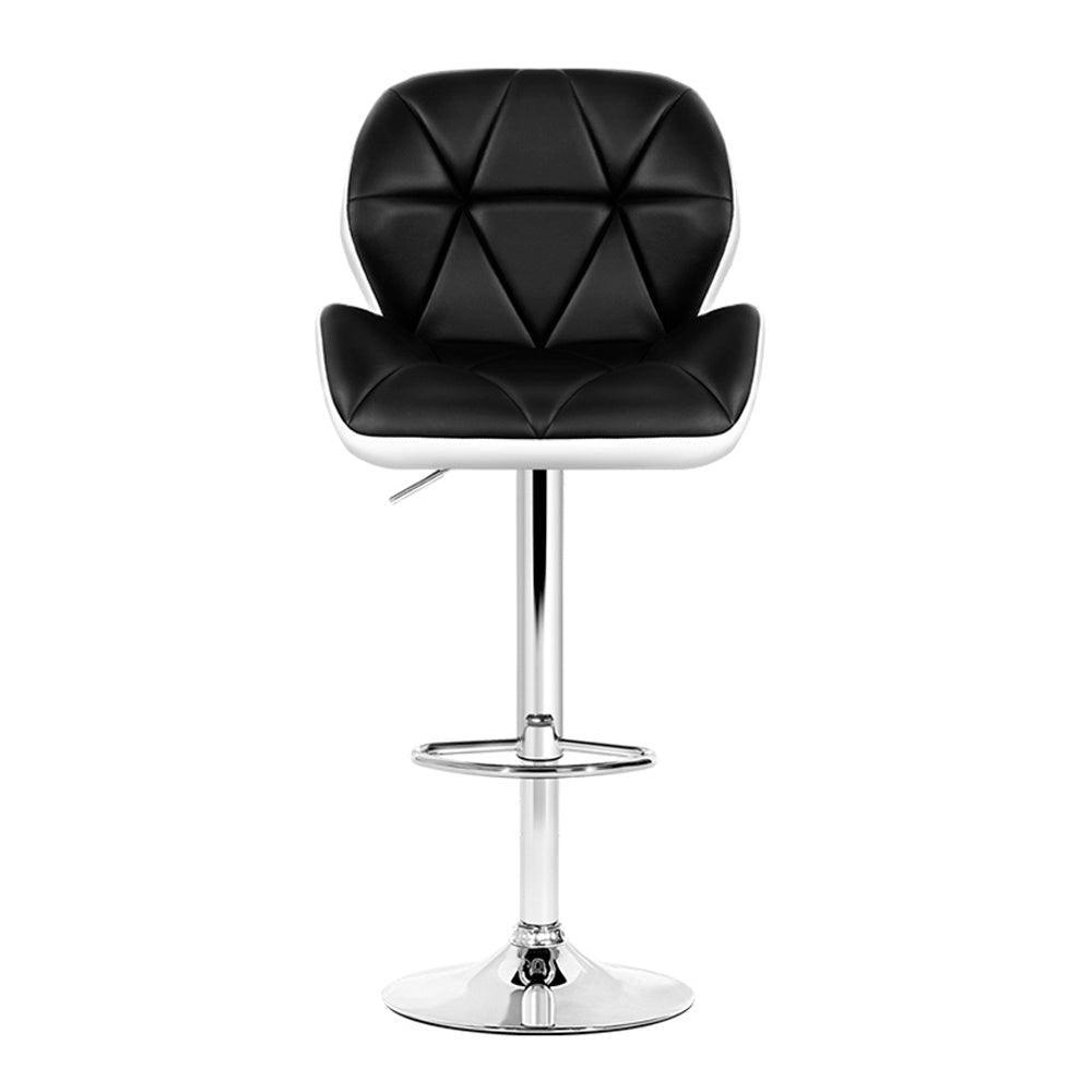 Artiss Set of 2 Kitchen Bar Stools - White, Black and Chrome - John Cootes