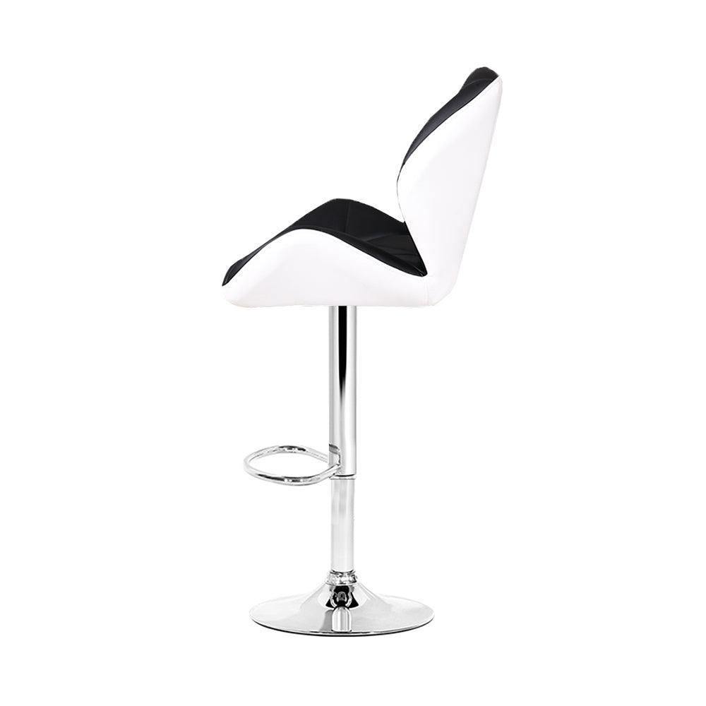 Artiss Set of 2 Kitchen Bar Stools - White, Black and Chrome - John Cootes