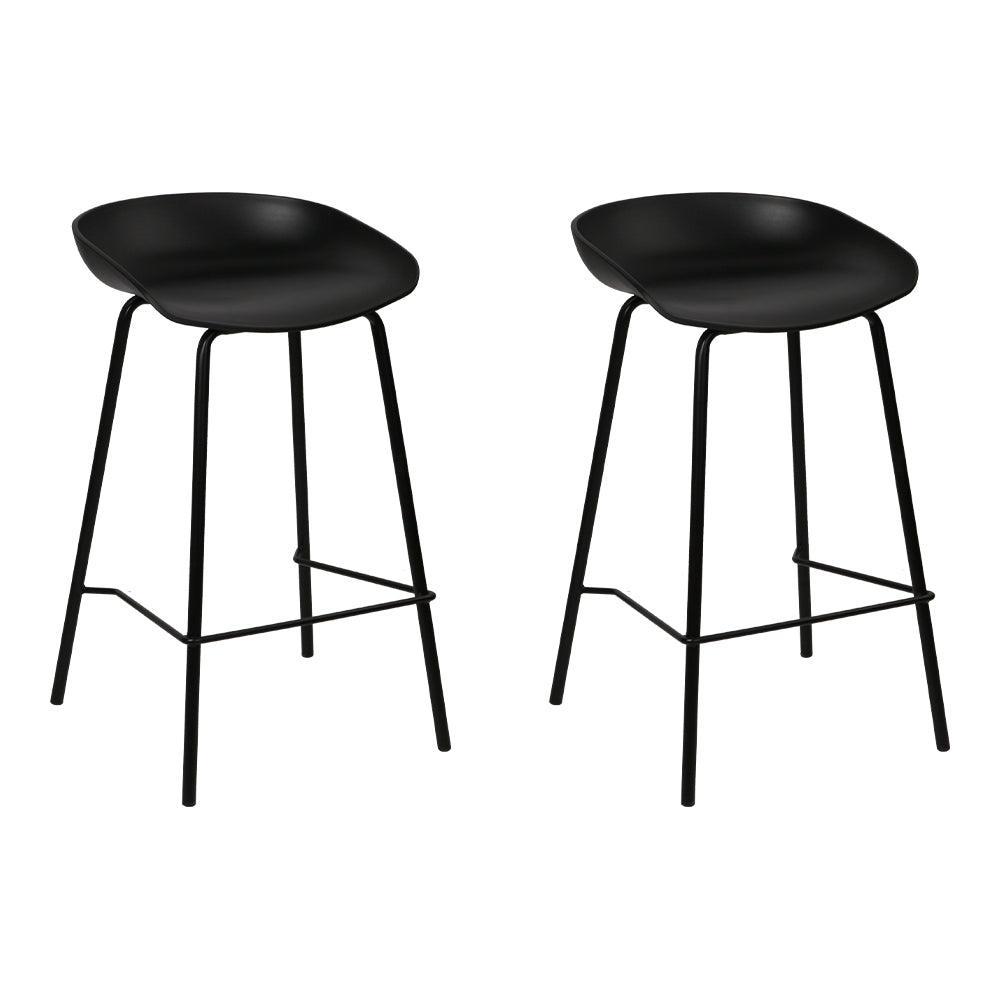 Artiss Set of 2 Metal Bar Stools - Black - John Cootes