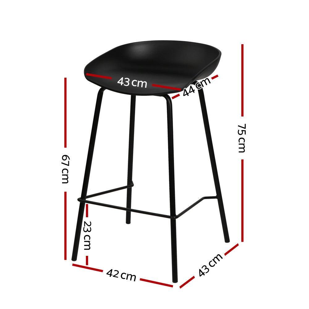 Artiss Set of 2 Metal Bar Stools - Black - John Cootes