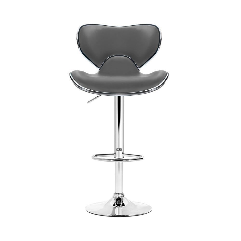 Artiss Set of 2 PU Leather Bar Stools - Grey - John Cootes