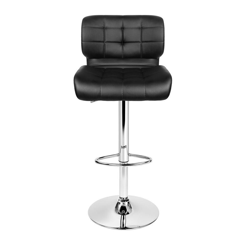 Artiss Set of 2 PU Leather Gas Lift Bar Stools - Black and Chrome - John Cootes