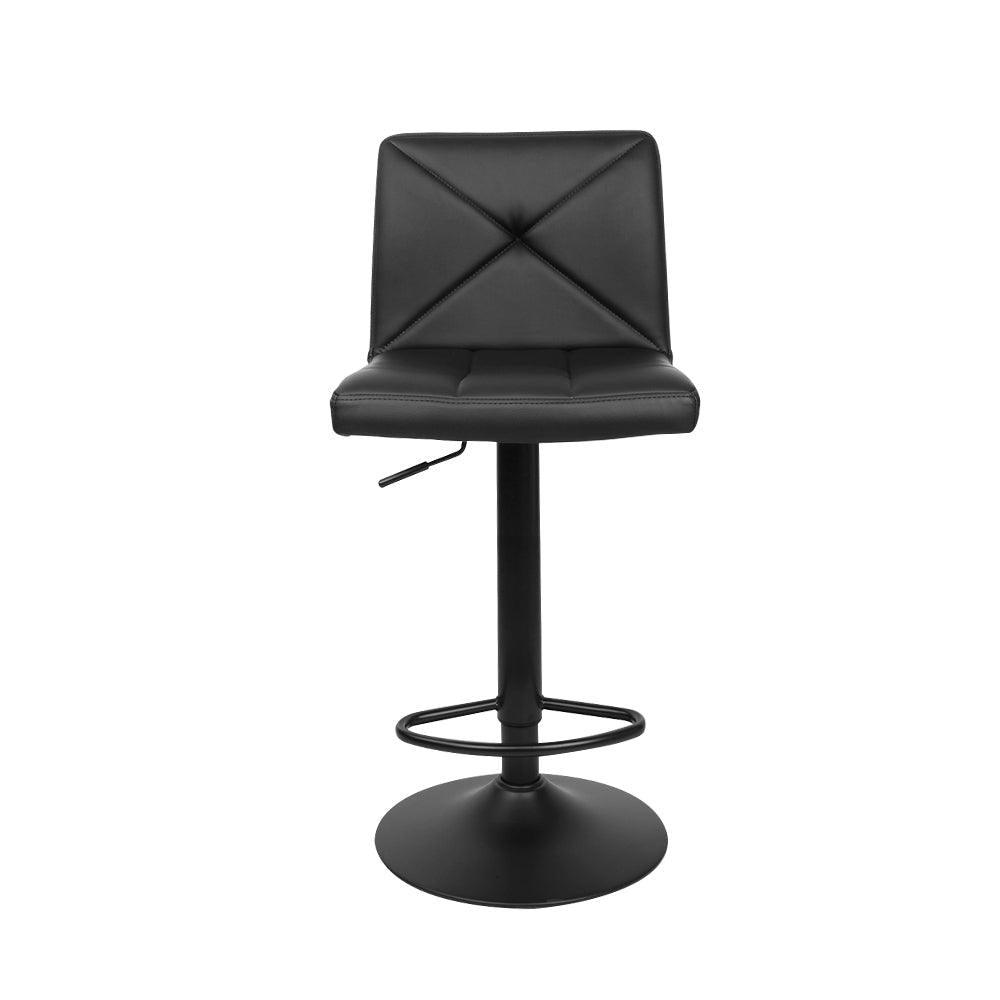 Artiss Set of 2 PU Leather Gas Lift Bar Stools - Black - John Cootes