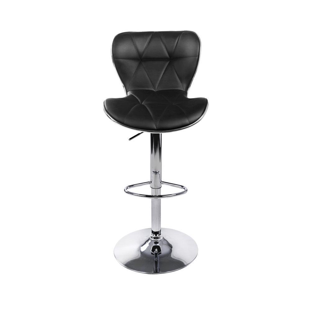 Artiss Set of 2 PU Leather Patterned Bar Stools - Black and Chrome - John Cootes