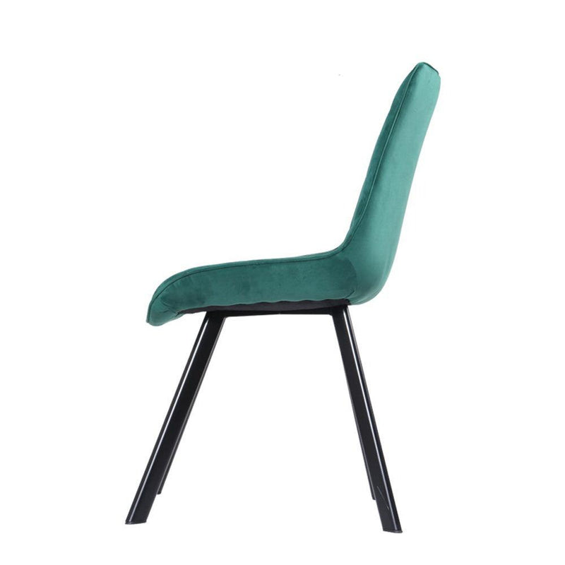 Artiss Set of 2 Reith Dining Chairs Kitchen Cafe Chairs Velvet Upholstered Green - John Cootes