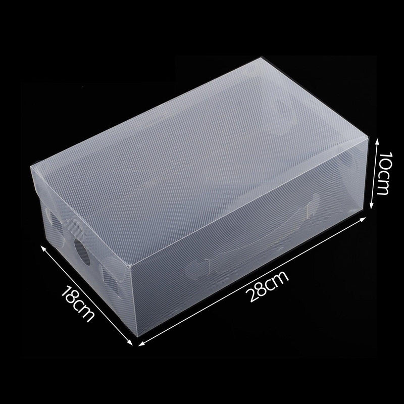 Artiss Set of 20 Clear Shoe Box Foldable Transparent Shoe Storage Stackable Case - John Cootes