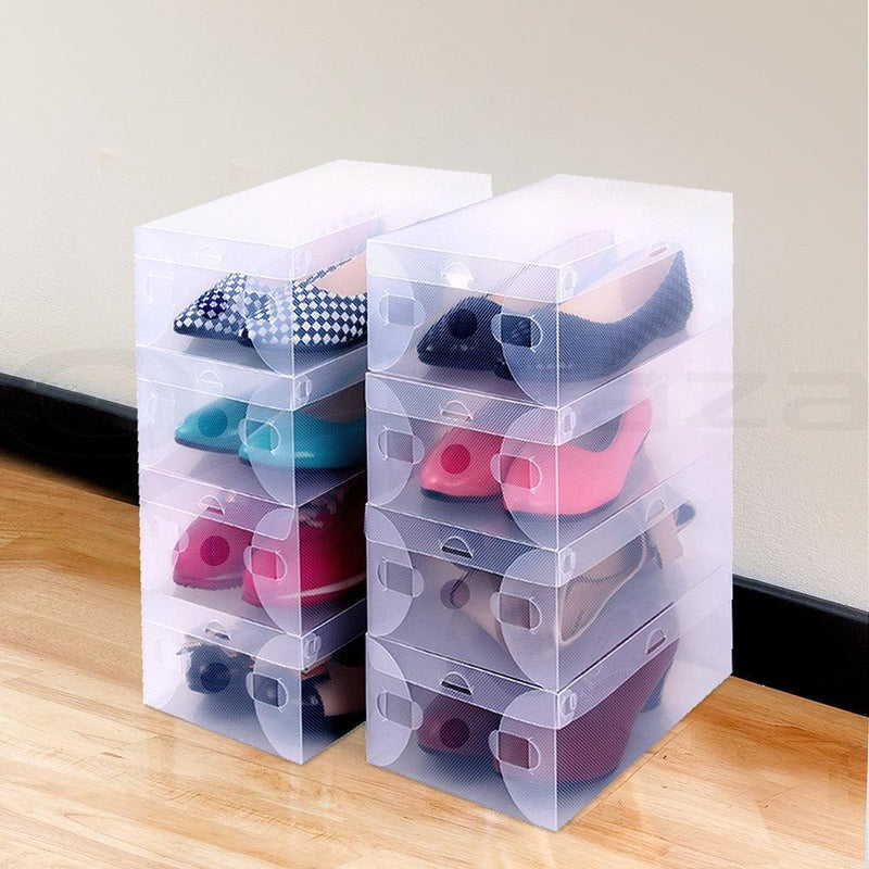 Artiss Set of 20 Clear Shoe Box Foldable Transparent Shoe Storage Stackable Case - John Cootes