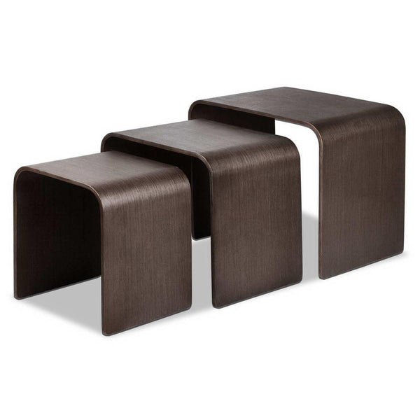 Artiss Set of 3 Wooden Coffee Table - Walnut - John Cootes