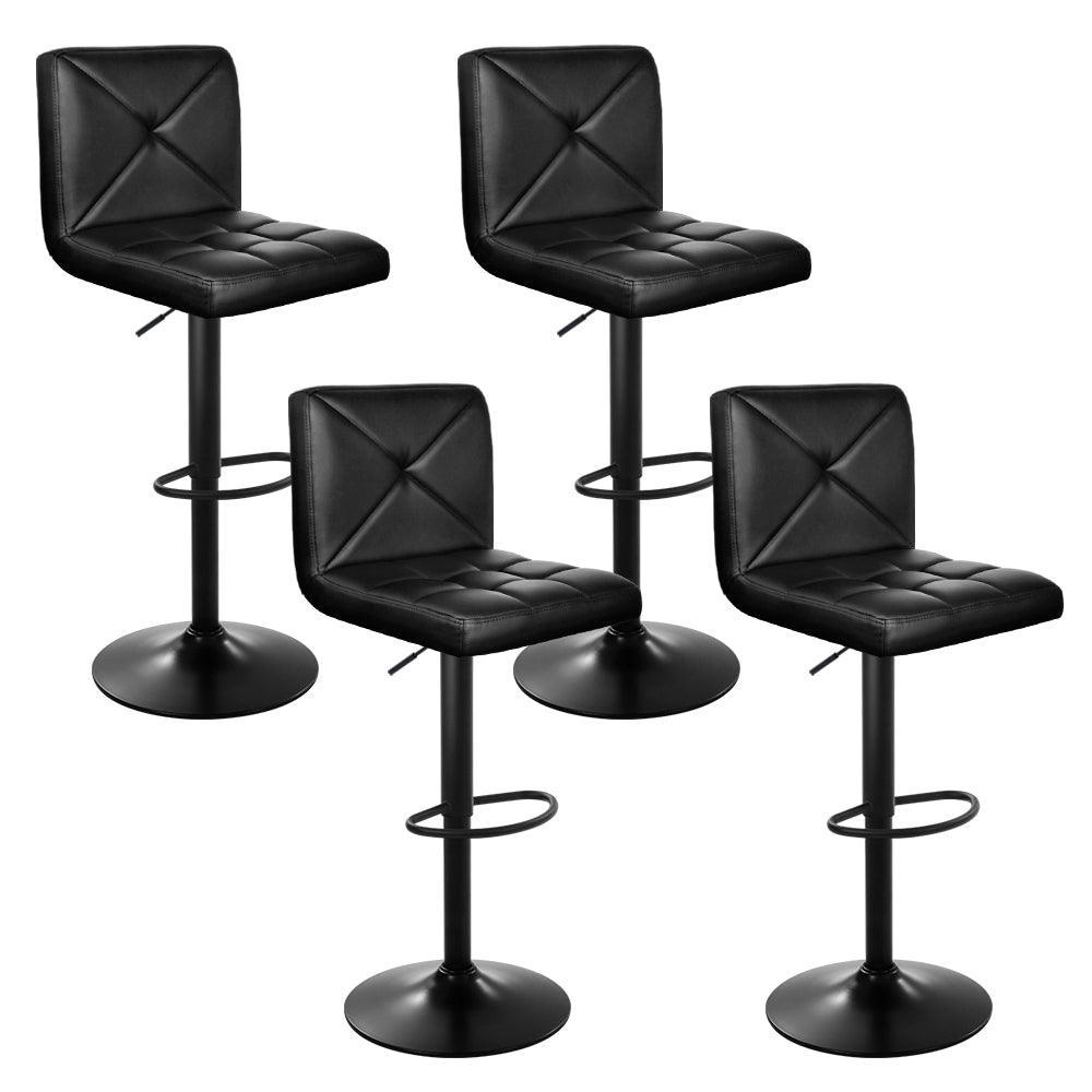 Artiss Set of 4 Bar Stools PU Leather Criss Cross Style - Black - John Cootes