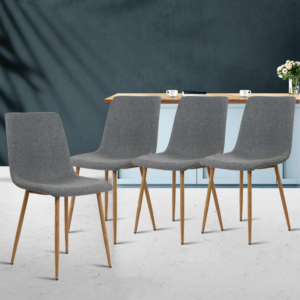 Artiss Set of 4 Collins Dining Chairs - Dark Grey - John Cootes