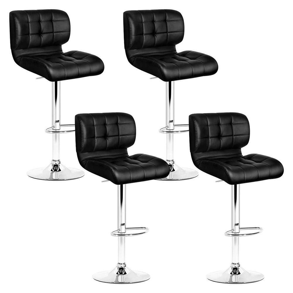 Artiss Set of 4 PU Leather Gas Lift Bar Stools - Black and Chrome - John Cootes