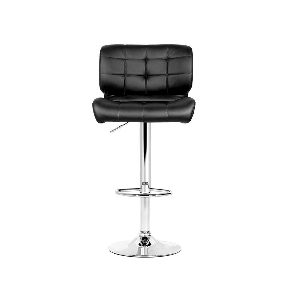 Artiss Set of 4 PU Leather Gas Lift Bar Stools - Black and Chrome - John Cootes